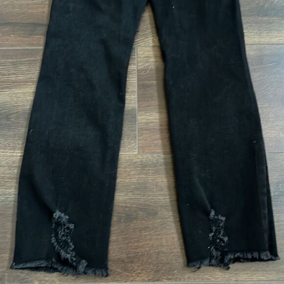 Joe’s Jeans Little Girls Size 8 Straight Leg Distressed Raw Hem Black Jeans - Picture 9 of 9